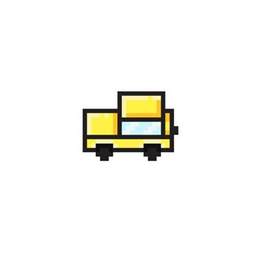 Car pixel art. Car cartoon. Vector illustration.