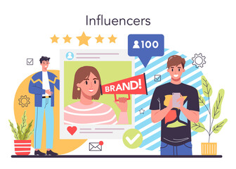 Influencer promotion. Advertsing and PR concept. Commercial advertisement