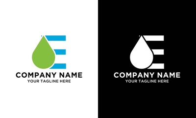 Letter E Water logo design template
