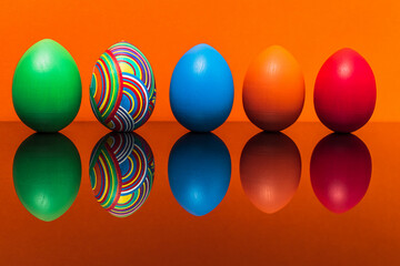 Easter eggs. Background for advertising. The concept of holidays.