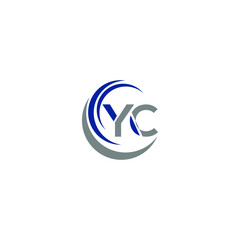 Fototapeta na wymiar YC Unique abstract geometric logo design