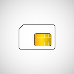Sim card symbol, icon. Flat vector illustration