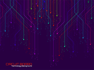 High-tech background with circuit board, technology design. Vector illustration
