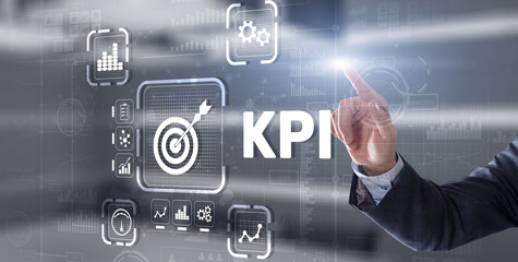 KPI Key Performance Indicator Business Internet Technology Concept on Virtual Screen