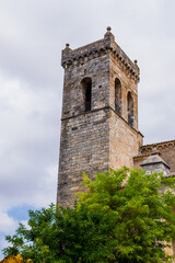 Fototapeta na wymiar Brihuega church in Guadalajara Castilla-La Mancha Spain. Tower architecture detail of an historic building in this tourist ancient traditional spanish village
