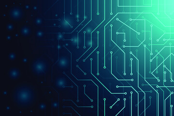 Digital technology blue banner concept background with line effect technology, vector illustration for graphic design