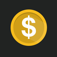 Dollar symbol in circle. Business profit and dividend concept. Vector illustration