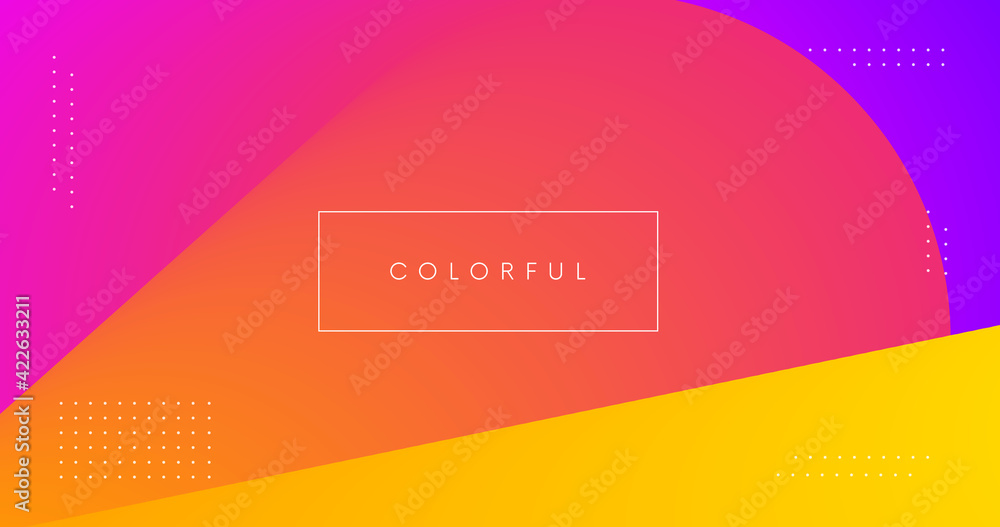 Poster abstract colorful geometric background. modern minimal bright colors backdrop.