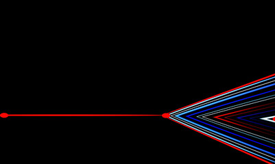 Elegant red and blue lines at a  black background