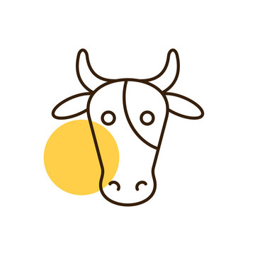 Cow vector flat icon. Animal head sign