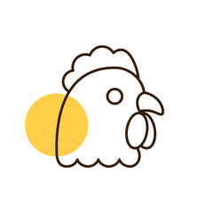 Chicken vector flat icon. Animal head vector