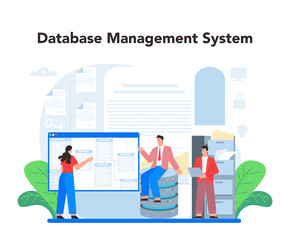 Data base administrator concept. Admin or manager working
