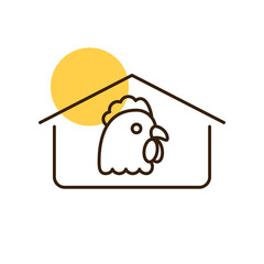 Chicken house vector icon. Farm animal sign