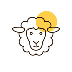 Sheep vector flat icon. Animal head sign