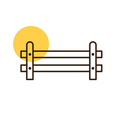 Wooden farm fence from crossed planking icon