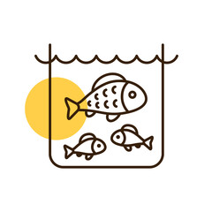 Fish in a pond or aquarium vector icon