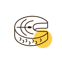 Steak of red fish salmon vector icon