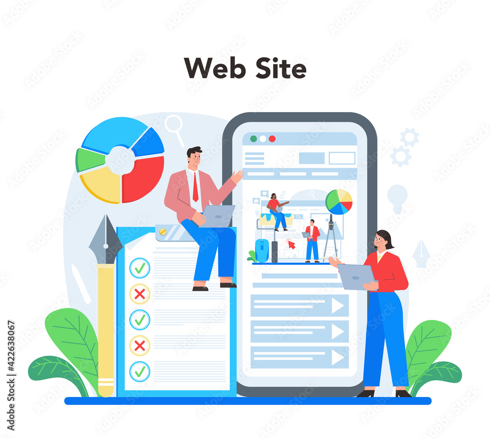 Poster ux ui designer online service or platform. app interface improvement