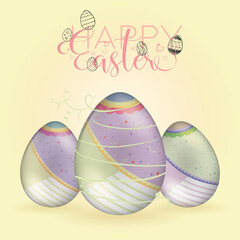 Happy easter card. Decorated easter eggs - Vector
