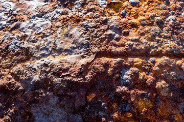 Texture on rusty metal of a marine buoy