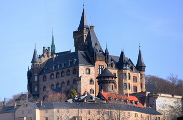  Schloss Wernigerode vor strahlend blauem Himmel