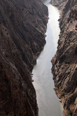 Dark Canyon River at Kemaliye (Egin) in Erzincan, Turkey. Kemaliye is extreme sport center in Eastern Turkey.