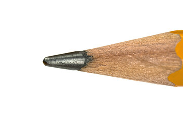 Macro photo of used pencil lead on white isolated background