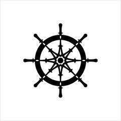 Ship Steering Wheel Icon, Boat, Yacht Steering Wheel