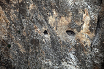 Mountain cave on the Dark Canyon in Kemaliye (Egin), Erzincan, Turkey.