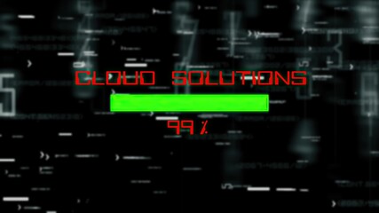 Cloud solutions progress bar on digital background