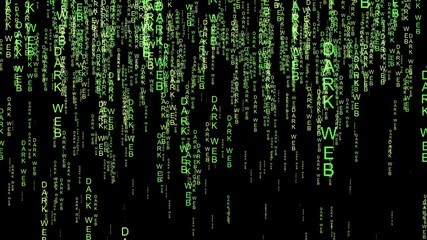 Dark web code on the internet concept