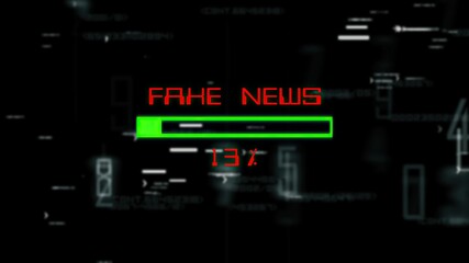 Fake news process on digital background