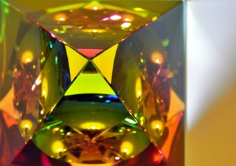 Looking down over colourful glass pyramid stock photo.jpg