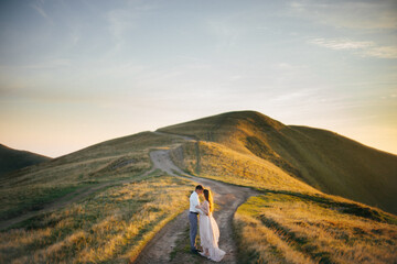 couple in love in the mountains