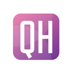 QH Letter Logo Design With Simple style
