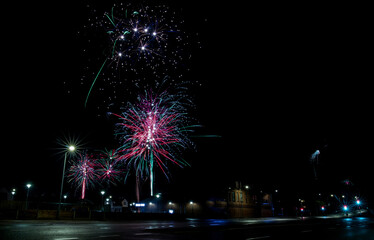 Fireworks in Brondby of Denmark