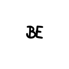 BE initial handwriting logo for identity