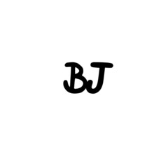 BJ initial handwriting logo for identity