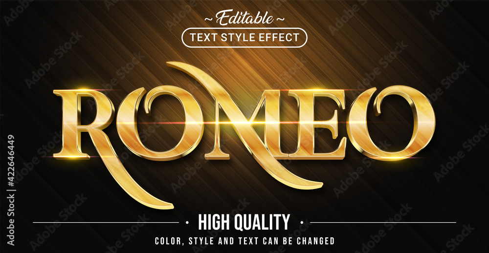 Poster editable text style effect - romeo text style theme.