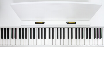 Fototapeta premium White piano top view with white writing area