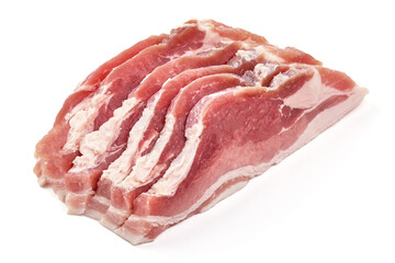 Raw pork steaks, isolated on white background