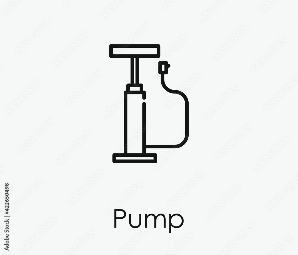 Poster pump vector icon. editable stroke. symbol in line art style for design, presentation, website or app