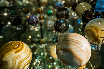 Abstract Floating Spherical Orbs Particles or Planets