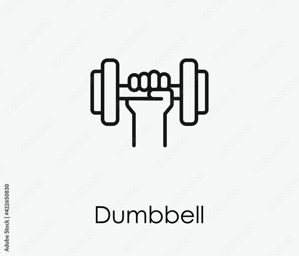 Poster dimbbell vector icon. editable stroke. linear style sign for use on web design and mobile apps, logo
