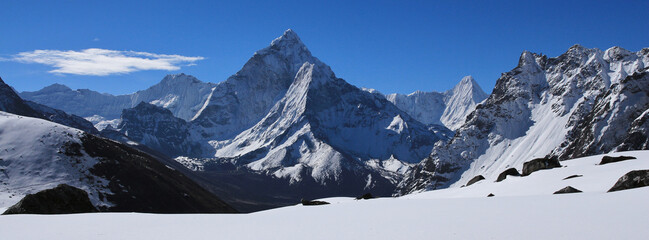 Mount Ama Dablam on a spring morning.