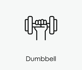 Dimbbell vector icon.  Editable stroke. Linear style sign for use on web design and mobile apps, logo. Symbol illustration. Pixel vector graphics - Vector