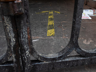 sign for entrance in lockdown city