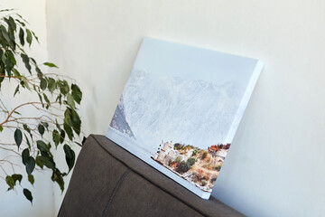 Photo canvas print stretched on frame with gallery wrap