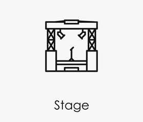 Stage vector icon. Editable stroke. Symbol in Line Art Style for Design, Presentation, Website or Apps Elements. Pixel vector graphics - Vector