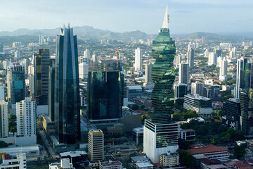 Downtown Panama City Skyscrapers, Panama. Building cityscape panorama Panama city